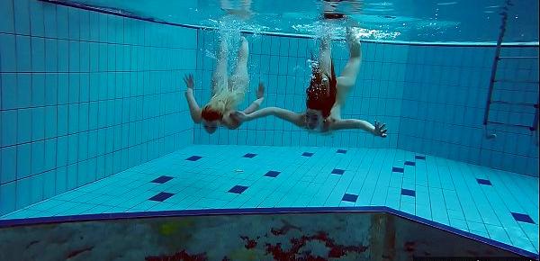  Hot Russian girls swimming in the pool
